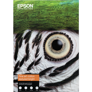 Epson C13S450290 Fine Art Cotton Textured Bright Paper Roll - 300gsm (A2 / 25 Sheets)