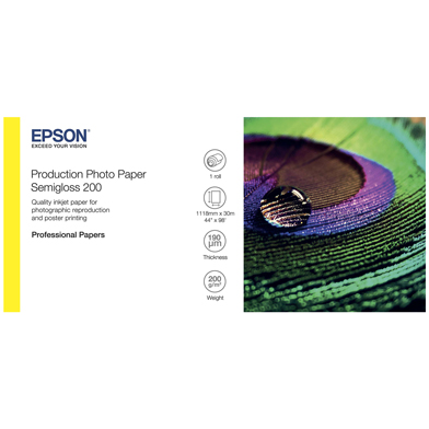 Epson Semi-Gloss Production Photo Paper Roll - 200gsm (44" x 30m)