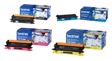 Brother TN-135 Toner Rainbow Pack CMY (4,000 Pages) + Black (5,000 Pages)