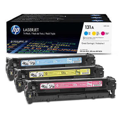 HP U0SL1AM 131A Toner Cartridge 3-Pack CMY (1,800 Pages)