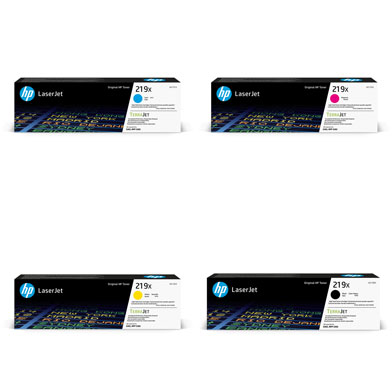 HP 219X High Capacity Toner Cartridge Bundle Pack CMY (2,500 Pages) K (3,200 Pages)