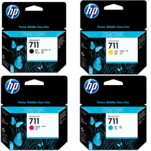 HP 711 CMYK Ink Cartridge Value Pack CMY (29ml) K (38ml)