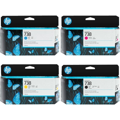 HP HP738VAL 738 CMYK Ink Cartridge Value Pack (130ml)