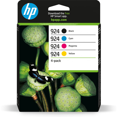 HP 6C3Z1NE 924 Ink Cartridge Value Pack CMY (400 Pages) K (500 Pages)