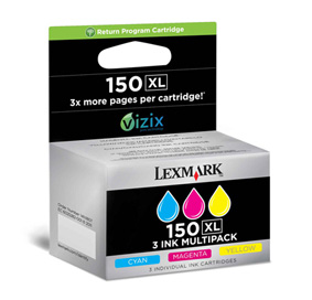 Lexmark No.150XL CMY Ink Cartridge Pack (700 Pages Each)