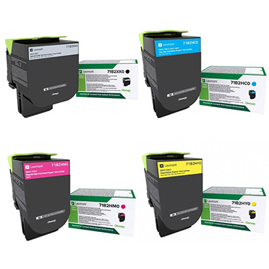 Lexmark  Genuine  71B2H Extra High Capacity Toner Value Pack K (8,000 Pages) CMY (3,500 Pages)