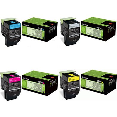 Lexmark 802 Toner Value Pack CMYK (1,000 Pages)