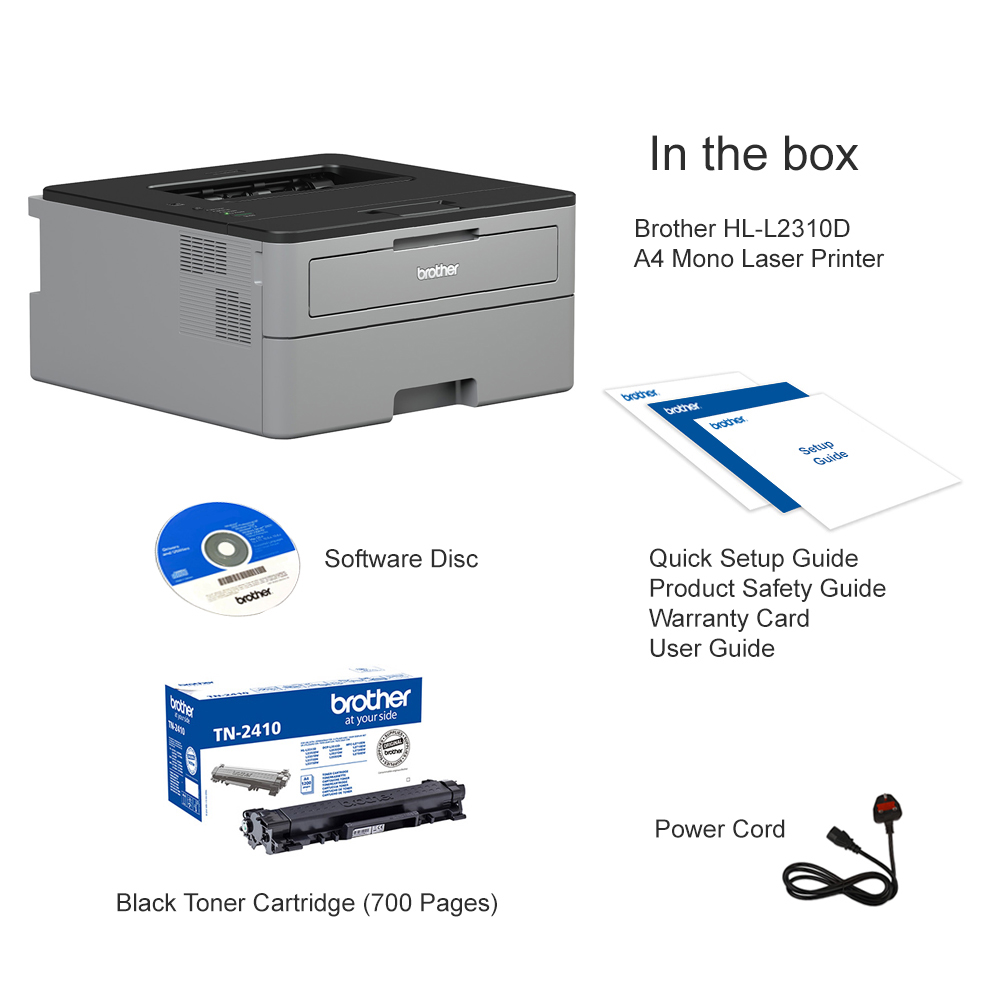 Brother HLL2310D A4 Mono Laser Printer HLL2310DZU1