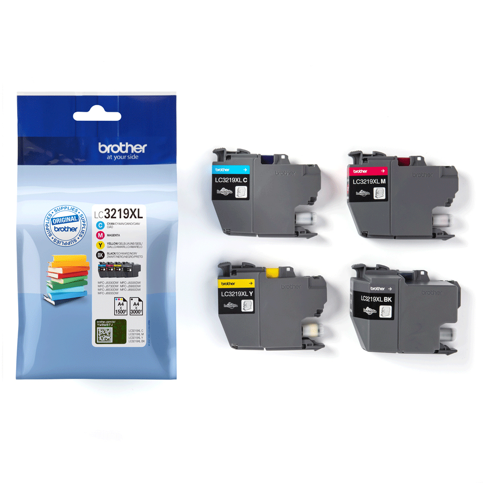 Brother LC3219XLVAL Ink Cartridge Multipack CMY (1,500 Pages) K (3,000 Pages)