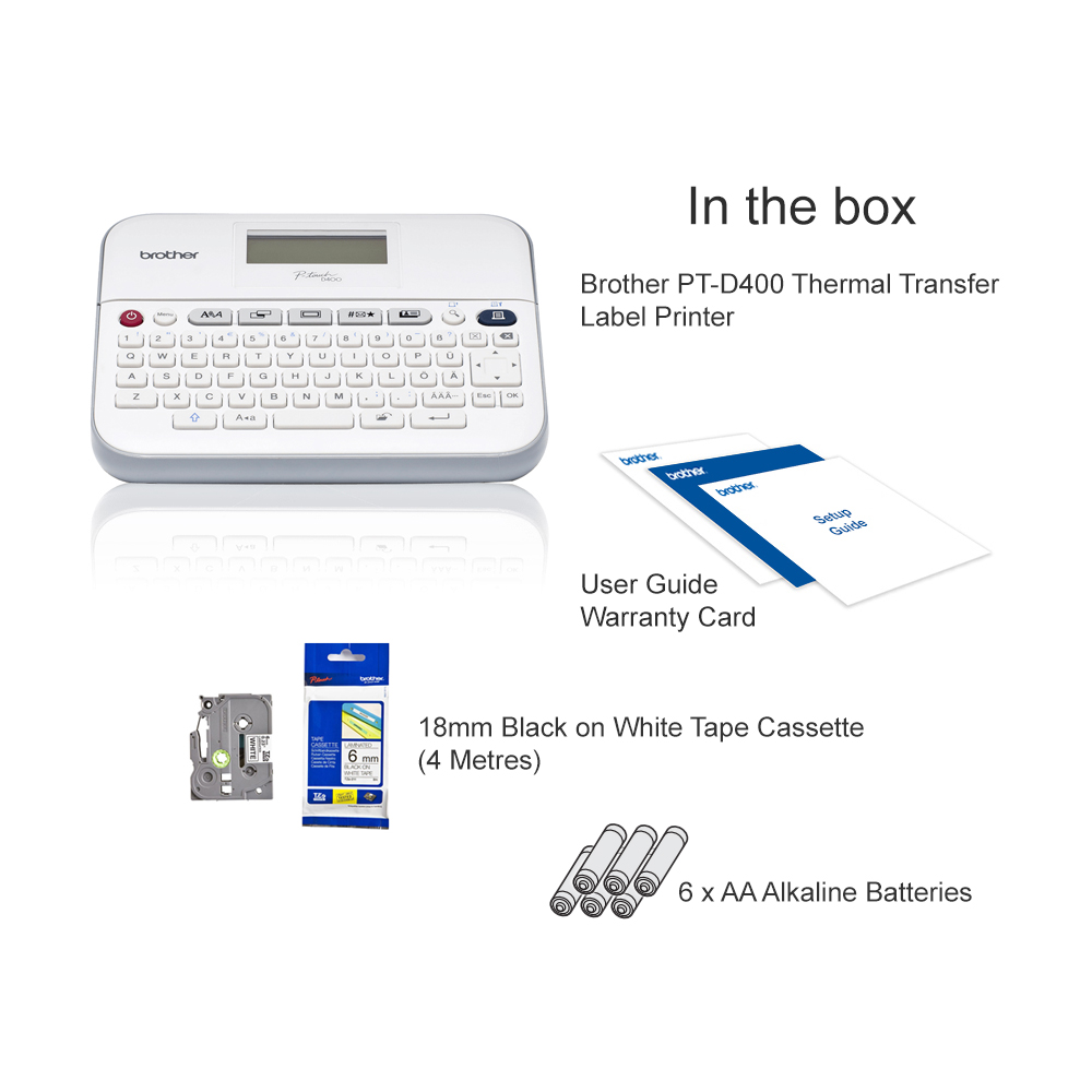 Brother PTD400 Thermal Transfer Label Printer PTD400ZU1