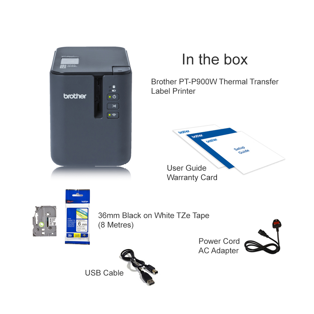 Brother PTP900W Thermal Transfer Label Printer PTP900WZU1