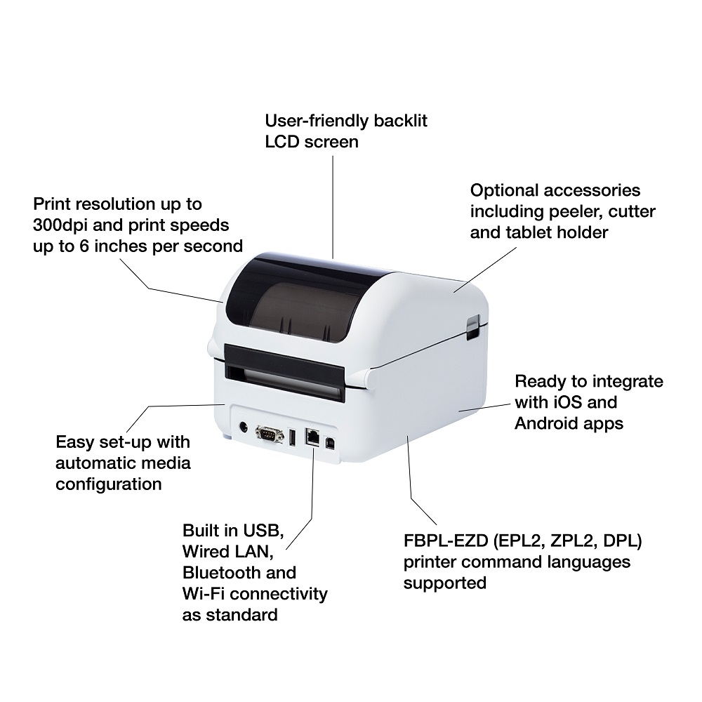 Brother TD-4550DNWB Direct Thermal Label Printer TD4550DNWBZU1