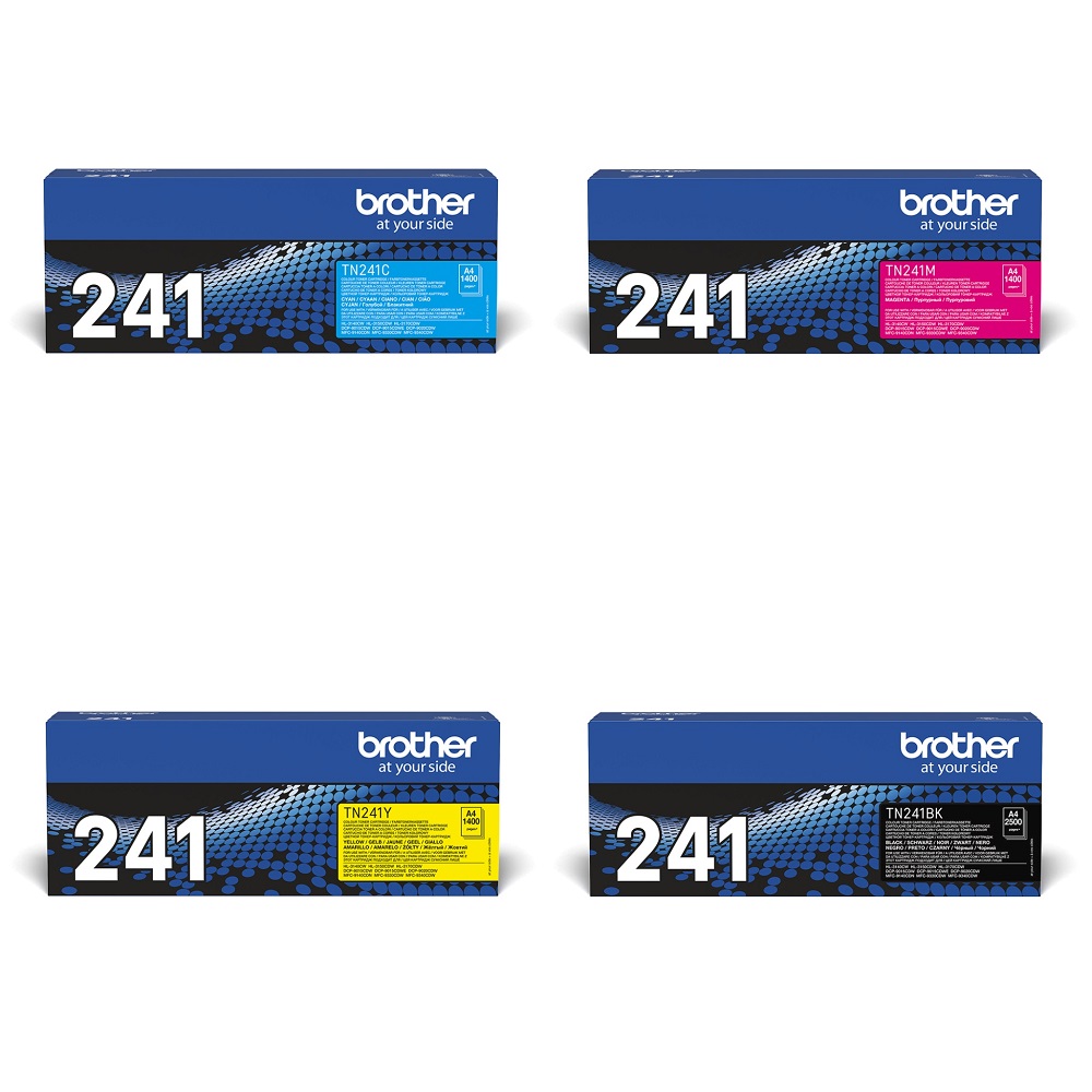 Pack 4 toners Brother TN-241 / TN-245 + Etiqueteuse P-Touch H100 - ORIGINAL