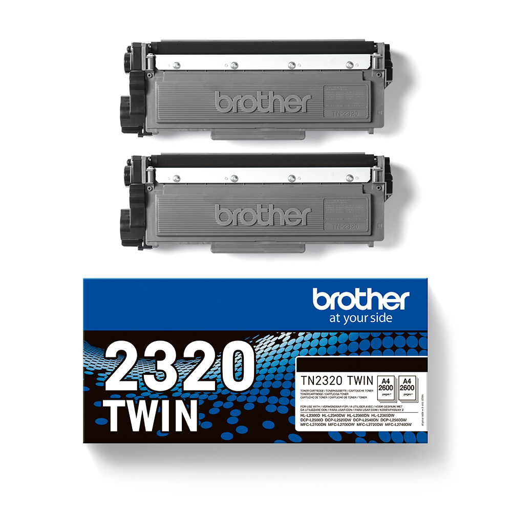 Premio dentista igual Brother TN2320TWIN TN-2320 Black Toner Cartridge Twin Pack (2 x 2,600 Pages)