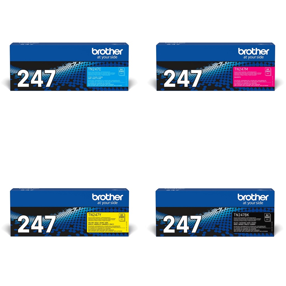 Brother TN-247 Toner Cartridge Value Pack CMY (2.3K Pages) K (3K