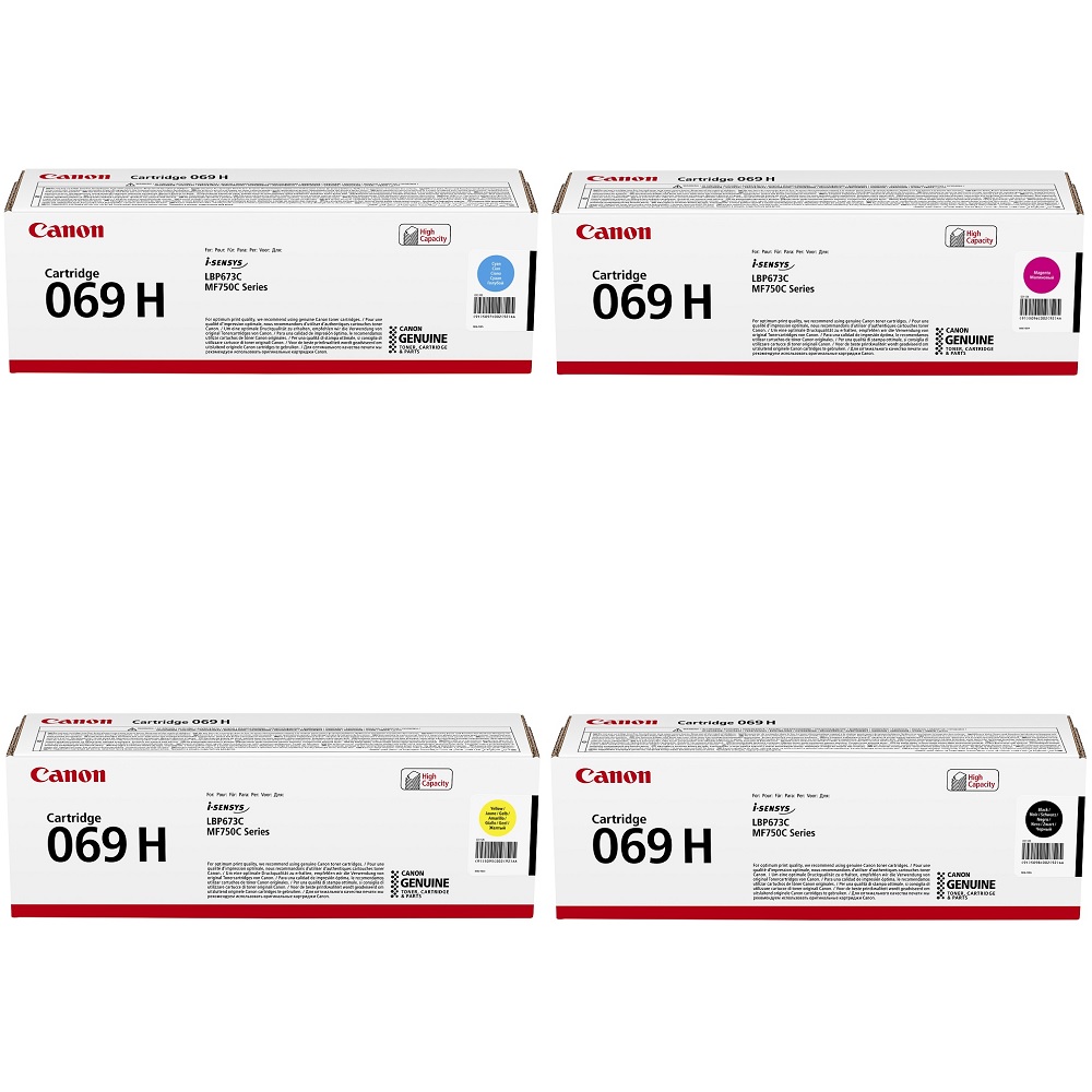 Canon 069H High Capacity Toner Cartridge Value Pack CMY (5,500 Pages) K ...