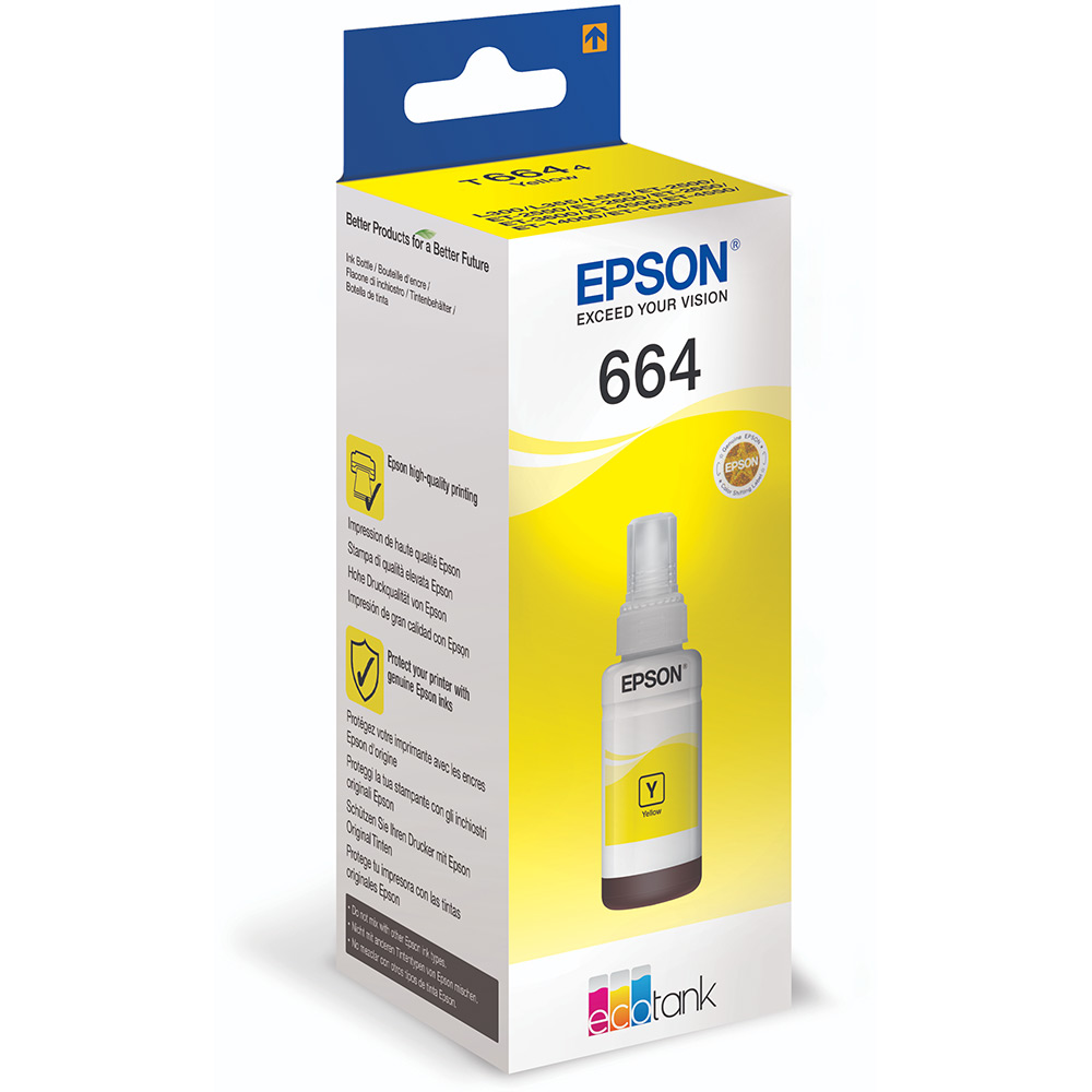 Epson C13T664440 664 Yellow Ink Bottle (6,500 Pages)