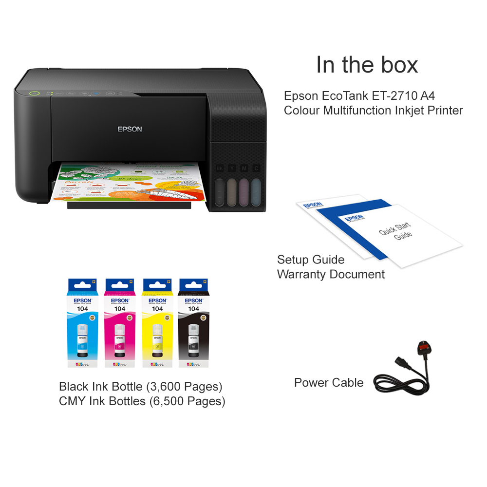 Epson Ecotank Wireless Inkjet Printer & Unlimited Ink