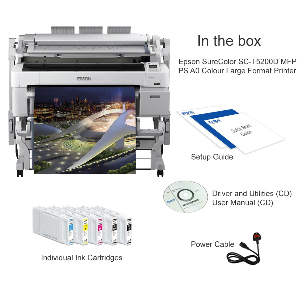Epson SureColor SC-T5200D MFP PS A0 Colour Large Format Printer -  C11CD40301A1