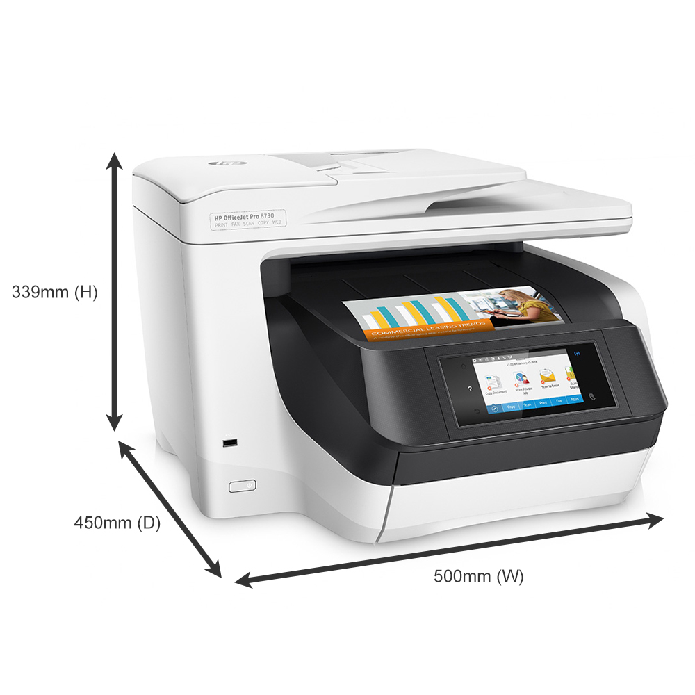 HP OfficeJet Pro 8730 A4 Colour Multifunction Inkjet Printer - D9L20A