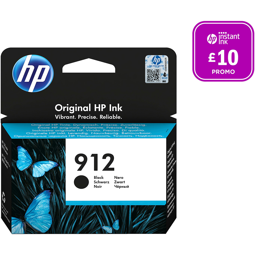 HP 3YL80AE 8012  8014 912 Black Ink Cartridge (300 Pages)