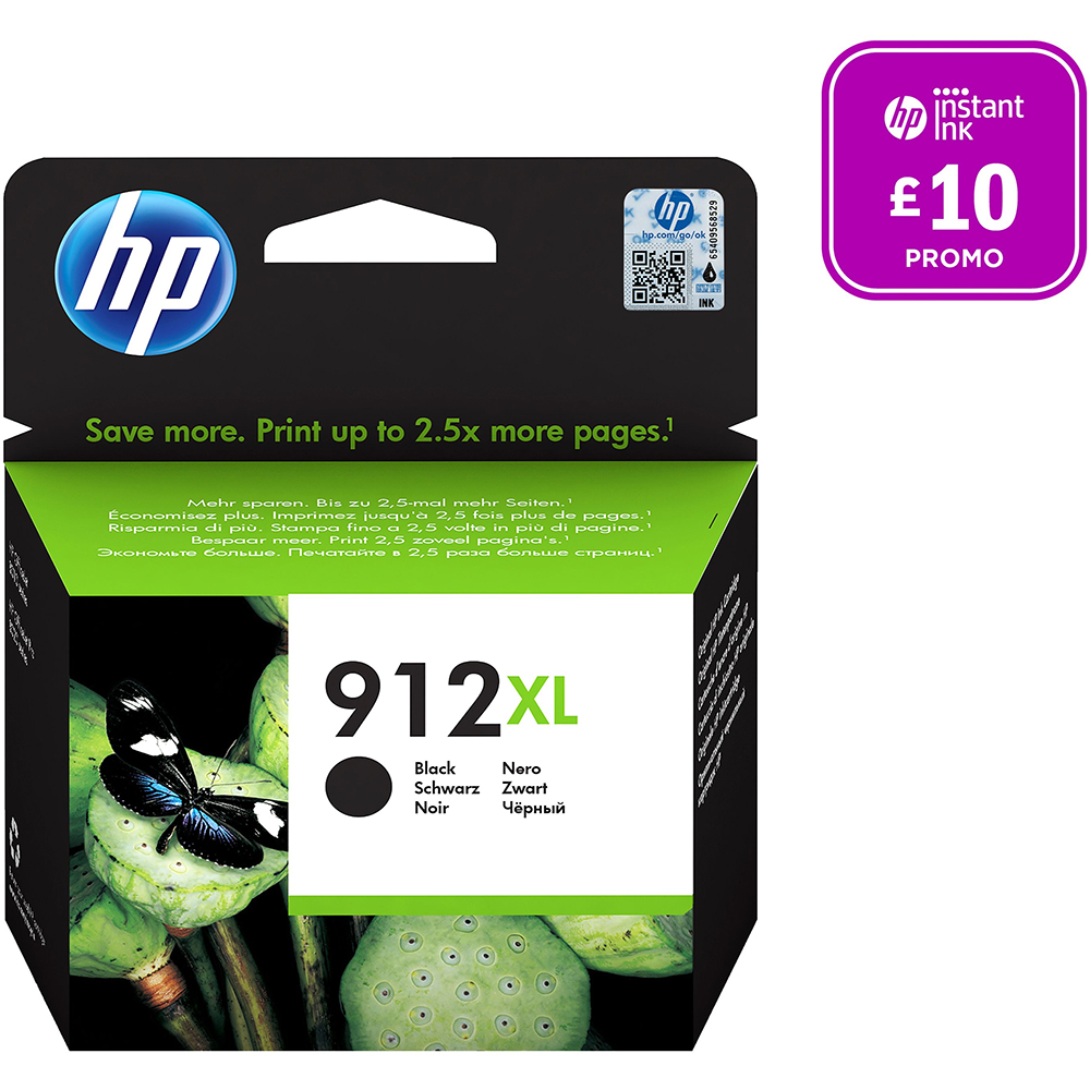 HP 3YL84AE 8012  8014 912XL Black Ink Cartridge (825 Pages)