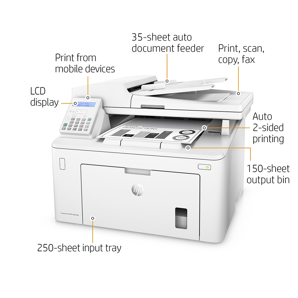 HP LaserJet Pro M227fdn A4 Mono Multifunction Laser Printer G3Q79A