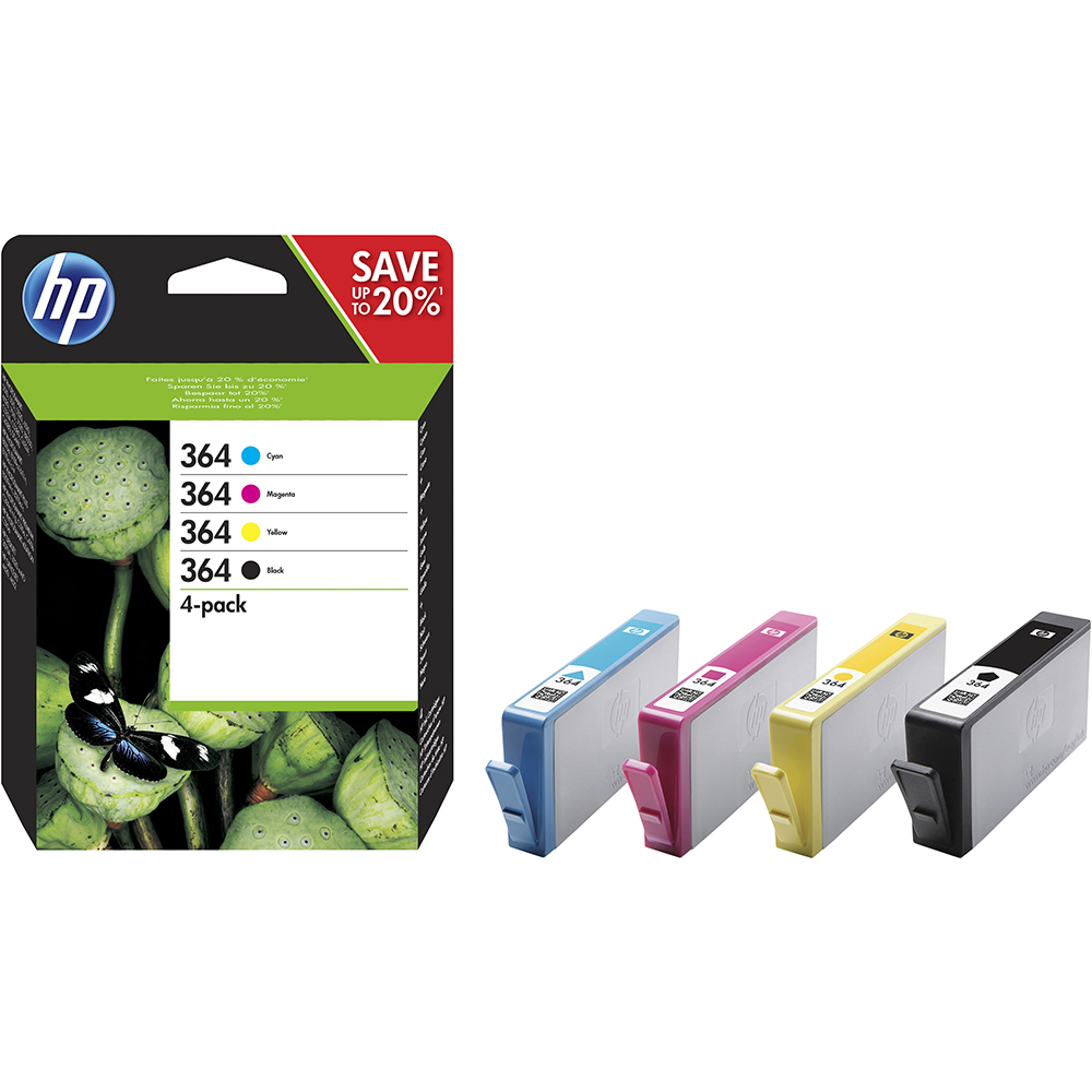 HP 364 N9J73AE Inktcartridge Zwart 3 Kleuren Voordeelset