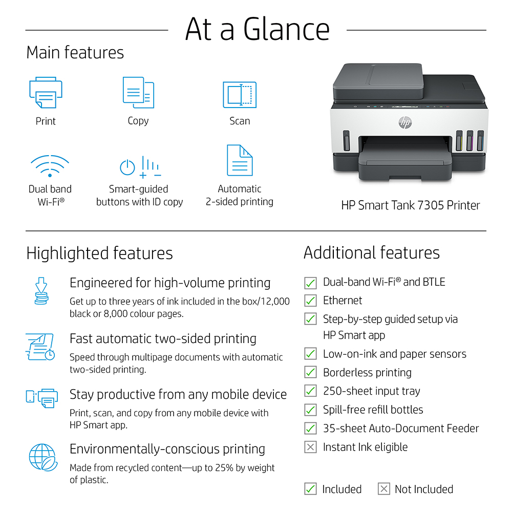 HP Smart Tank 7305 Wireless All-in-One Colour Printer - HP Store UK