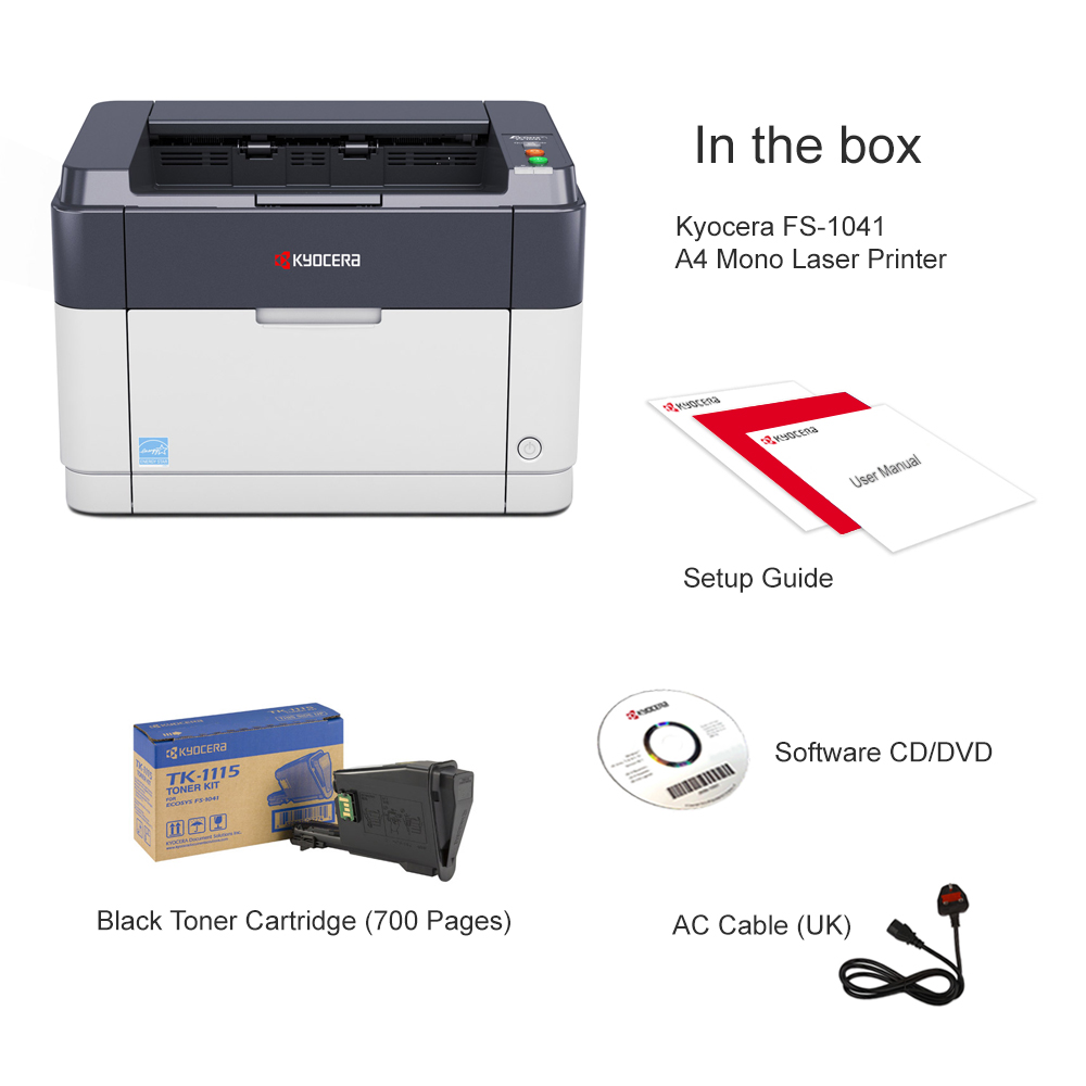 Kyocera FS1041 A4 Mono Laser Printer 1102M23NL1