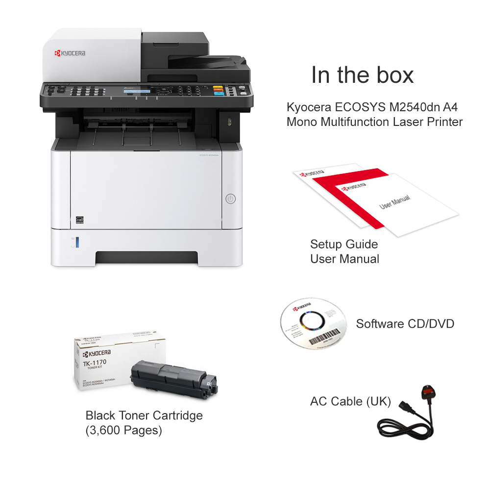 Kyocera ECOSYS M2540dn A4 Mono Multifunction Laser Printer 1102SH3NL0