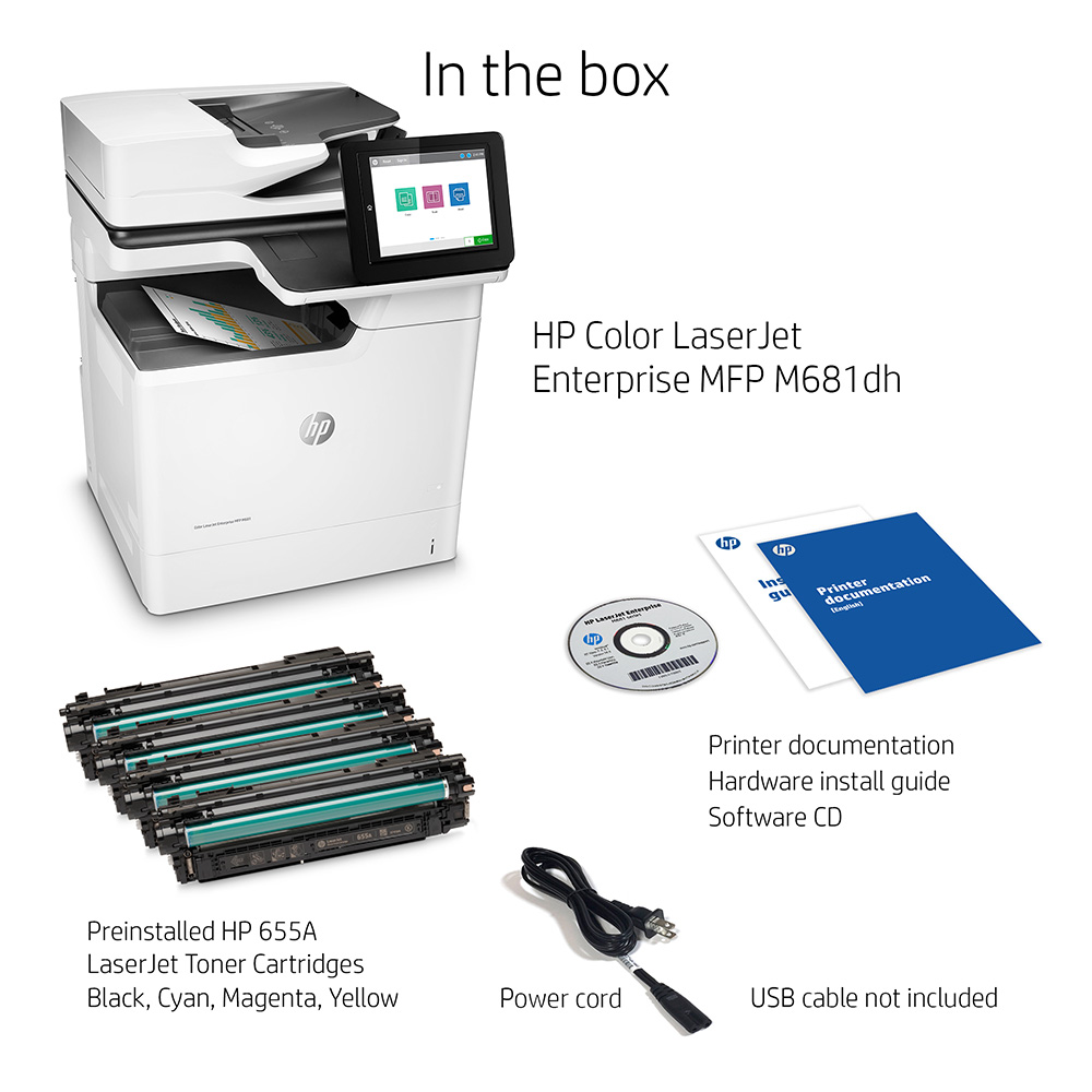 HP Colour LaserJet Enterprise M681dh A4 Colour Multifunction Laser ...