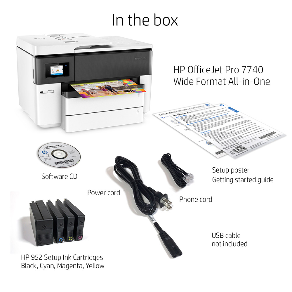 HP OfficeJet Pro 7740 A3 Colour Multifunction Inkjet Printer - G5J38A