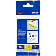 Brother TZe-S211 6mm Labelling Tape (BLACK ON WHITE STRONG ADHESIVE)