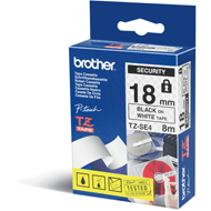 Brother TZe-SE4 18mm Labelling Tape (BLACK ON WHITE)
