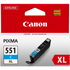 Canon CLI-551XL High Yield Cyan Ink Cartridge (665 Pages)