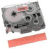 Genuine Brother Black on Red 12mm Gloss Laminated Labelling Tape (8m)