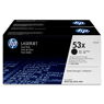 HP 53X High Yield Black Toner Cartridge Multipack (2 x 7,000 Pages) 
