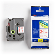 Brother TZe-252 24mm Labelling Tape (RED ON WHITE)