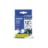 Genuine Brother Black on White 12mm Gloss Laminated Strong Labelling Tape (8m)
