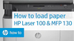 Loading Paper in the HP Laser 100 and MFP 130 Printer Series